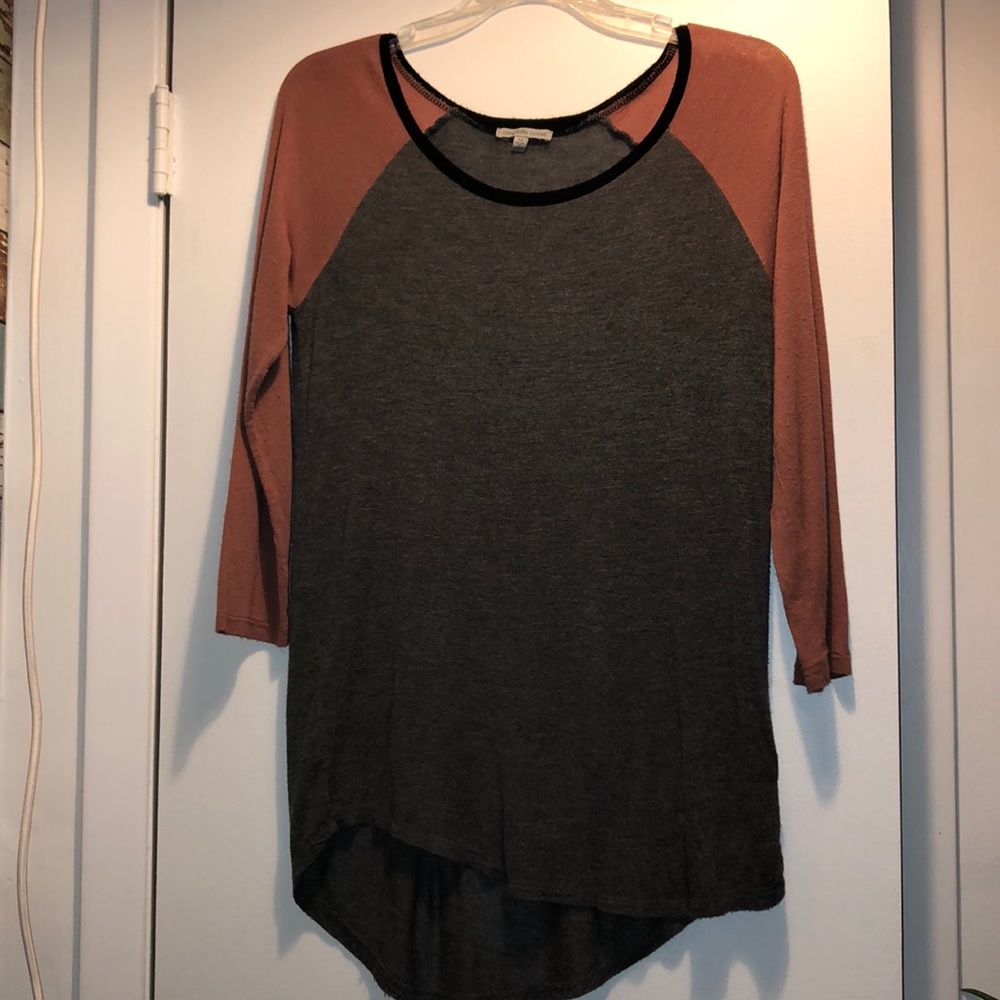 Color block long sleeve T-shirt